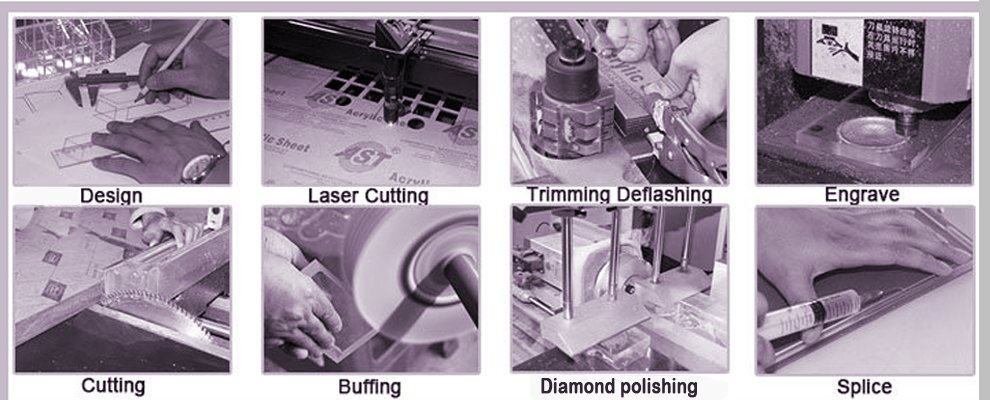 Flame polishing on transparent acrylic display box for high-end look
